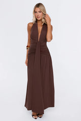 Endless Days Halter Maxi Dress Chocolate