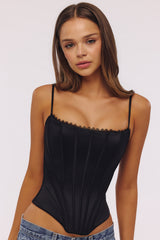 Black Satin Corset Top