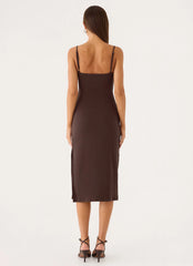 Between Tasks Midi Dress - Chocolate Fudge