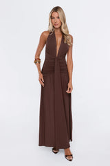 Endless Days Halter Maxi Dress Chocolate