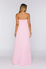 Dreamcatcher Edit Strapless Pleated Maxi Dress Pink