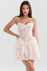Vintage Cream Lace Mini Dress