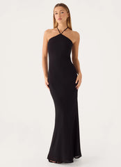 Anouk Halter Maxi Dress - Black
