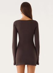 Alonna Mini Dress - Chocolate Fudge