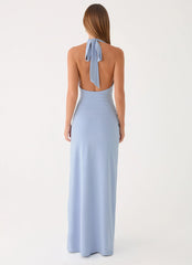 Cristal Halter Maxi Dress - Blue