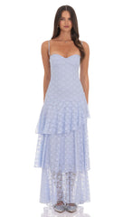 Sweetheart Neckline Tiered Ruffle Skirt Maxi Dress