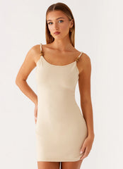 Elaina Knit Mini Dress - Oatmeal