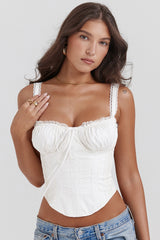 White Lace Back Corset