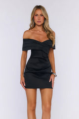 Fancy Night Out Off Shoulder Mini Dress Black