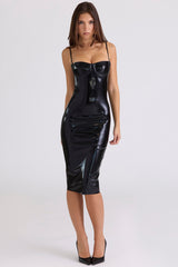 Black Latex Midi Dress - Limited Edition