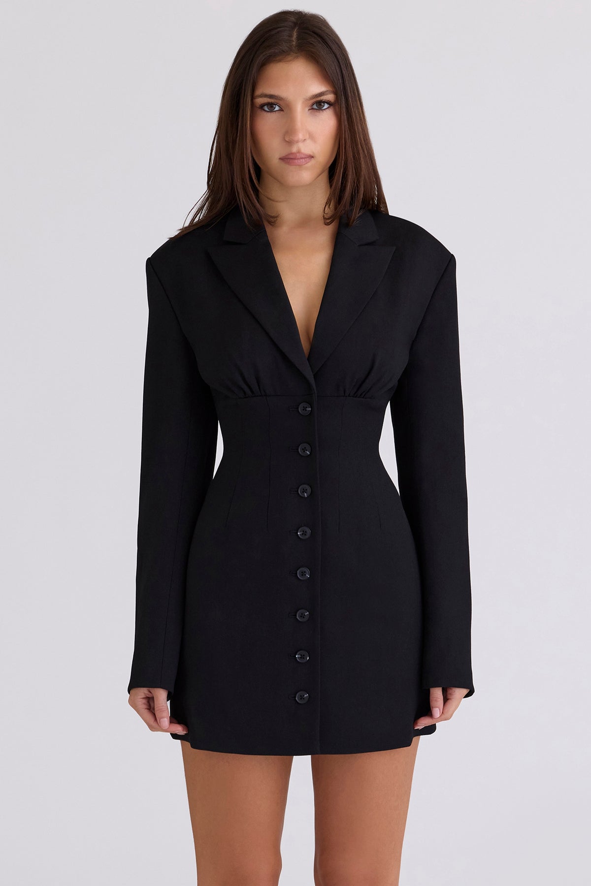 Black Hourglass Blazer Dress