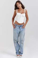 White Lace Back Corset