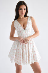 Rose Print Mini Dress
