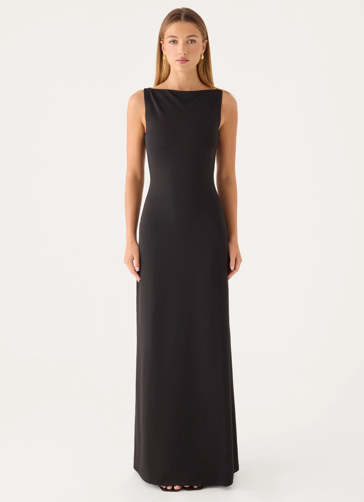 Ravelle Mesh Back Maxi Dress - Black