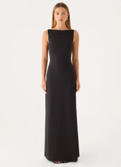 Ravelle Mesh Back Maxi Dress - Black