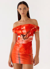 Moka Mini Dress - Fire Petal