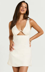 Amalie The Label - Rainey Bustier Bias Cutout Mini Dress - In Ivory