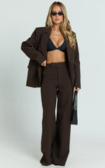 Selena Blazer - Oversized Single Breasted Blazer in Brown