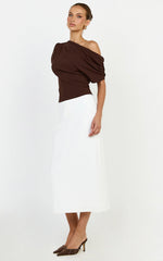 Nalfie Top - Asymmetrical Top in Choc