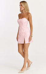 Brailey Mini Dress - Strapless Dress in Pink