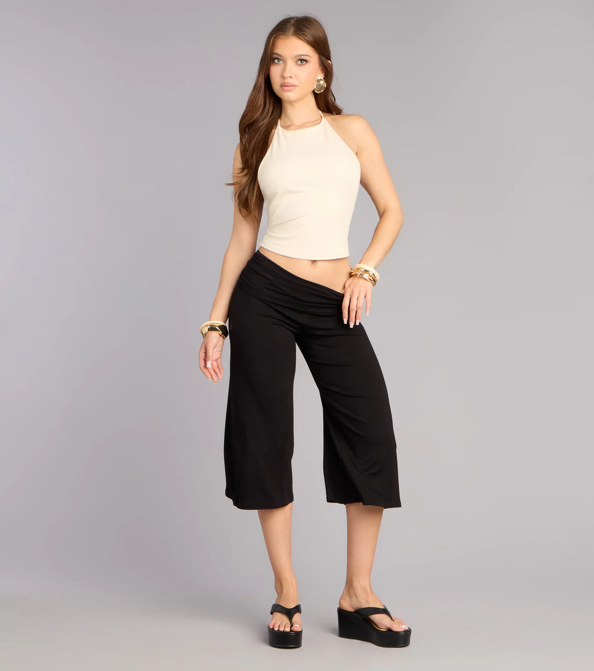 Effortlessly Cool Knit Gaucho Pants