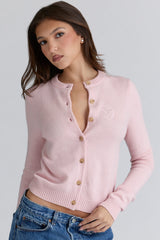 Pink Cashmere + Wool Cardigan