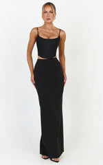 Marais Top - Lace Up Back Corset Top in Black