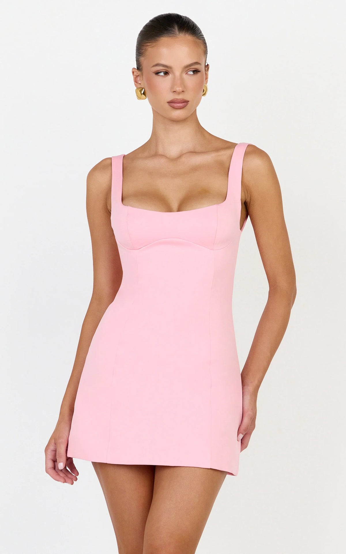 Zaria Mini Dress - Panel Dress in Pink