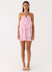 On The Go Beaded Mini Dress - Pink