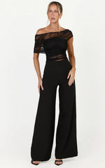Thalassa Top - Cap Sleeve Off Shoulder Top in Black