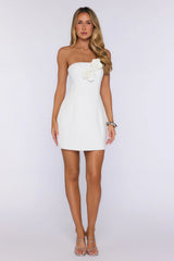 Viva La Vibes Strapless Mini Dress White