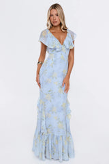 Romantic Bloom Maxi Dress Blue