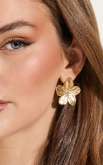 Paola Earrings - Flower Stud Earrings in Gold