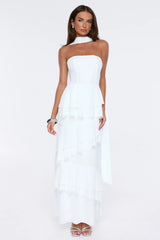 Special Occasion Strapless Maxi Dress White