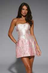 Wisteria Wishes Strapless Mini Dress Pink
