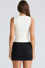 Ivory Fitted Corset Top