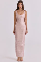 Rosé Bandage Maxi Dress - Limited Edition