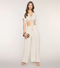 Soft Breeze Tie-Front Crop Top