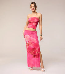 Catch Me On Vacay Tropical Floral Maxi Skirt