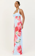 Luciana Maxi Dress - Halter Neck Twist Front Dress in Luciana Floral Print