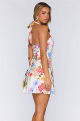 Petalcraft Halter Mini Dress White