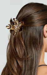 Oliver Flower Hair Clip in Gold
