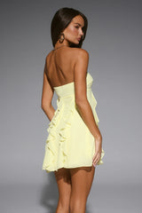 Imagine It Strapless Mini Dress Yellow