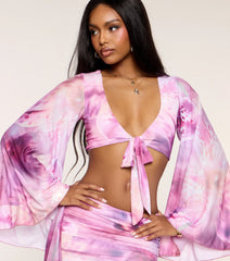Dream State Flare Sleeve Crop Top