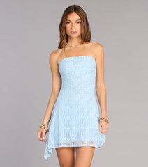 Cutie Vibe Lace Strapless A-Line Mini Dress