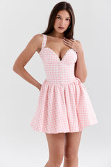 Strawberry Shortcake Gingham Corset Mini Dress