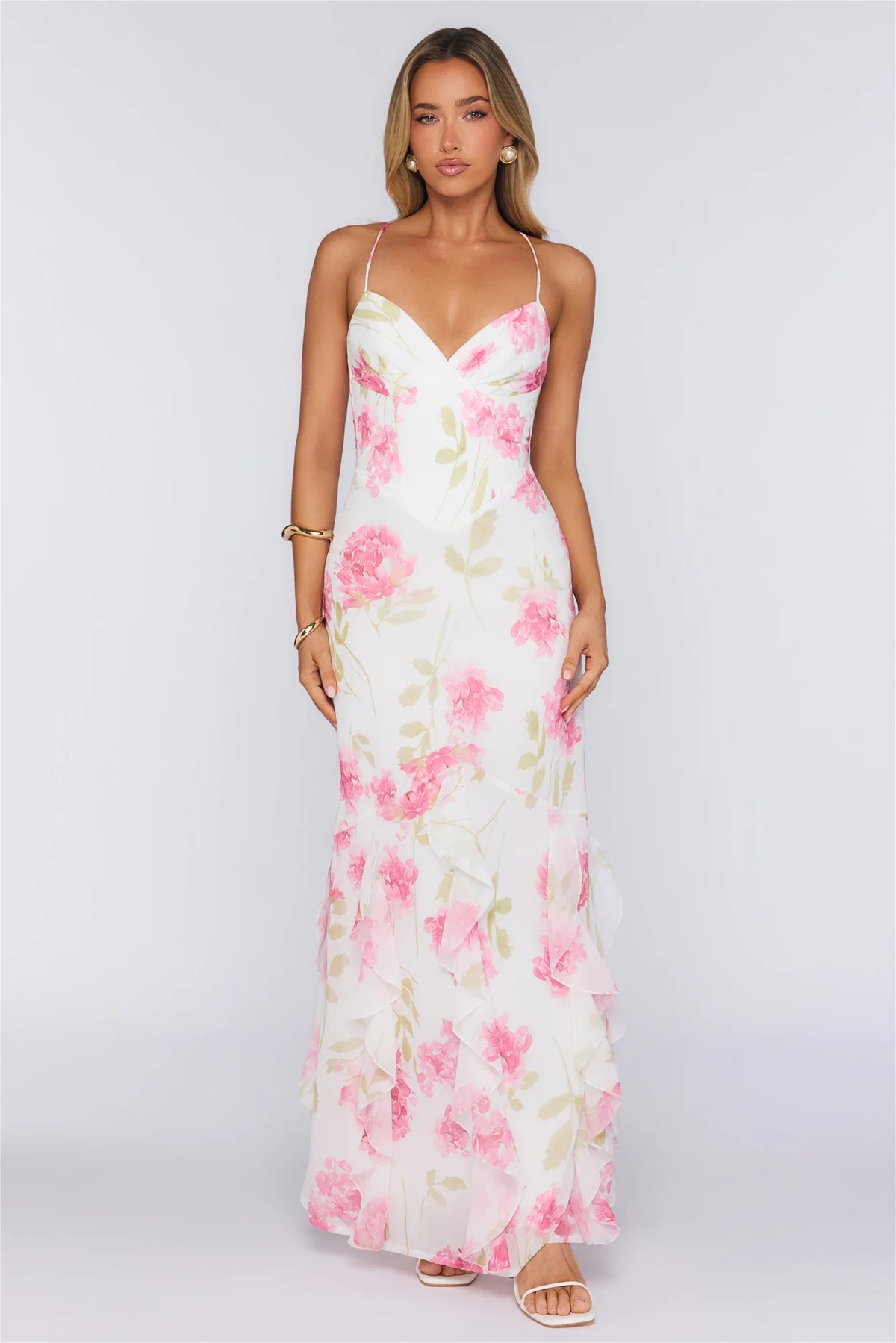 Rose Air Maxi Dress White