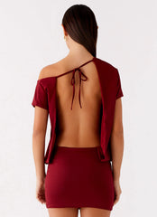 Paulie Mini Dress - Maroon