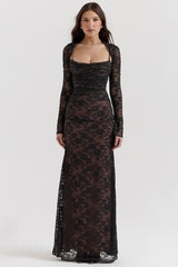 Black Lace Maxi Dress