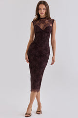 Chocolate Brown Lace Corset Top